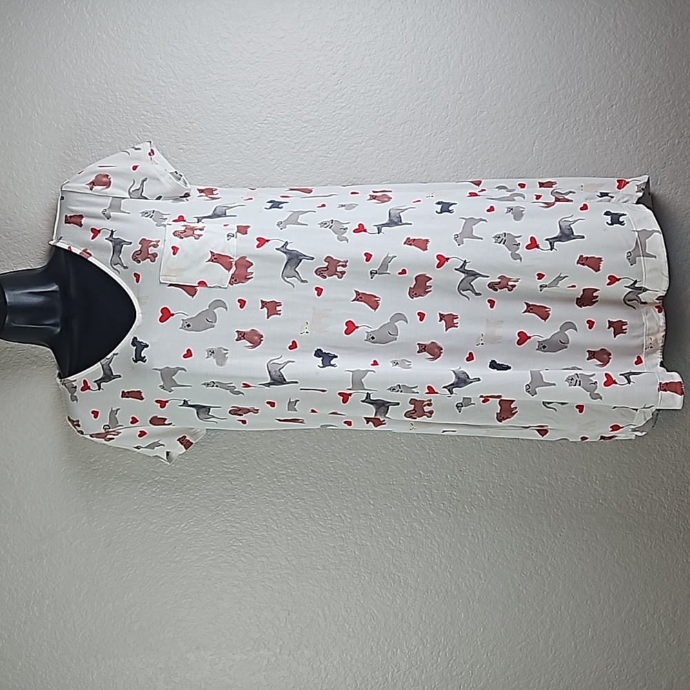 Soma | Women's Heart Balloons & Puppy Dogs V-Neckline Nightgown Sz XS